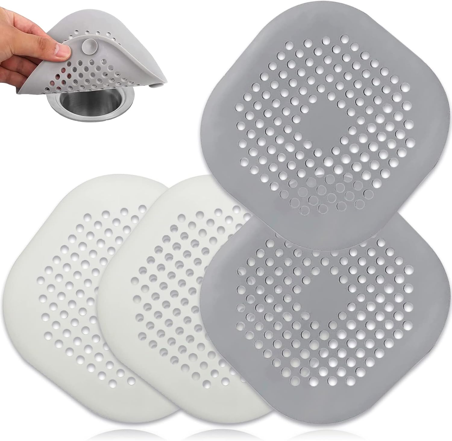 4 Pack Drain Hair Catcher Durable