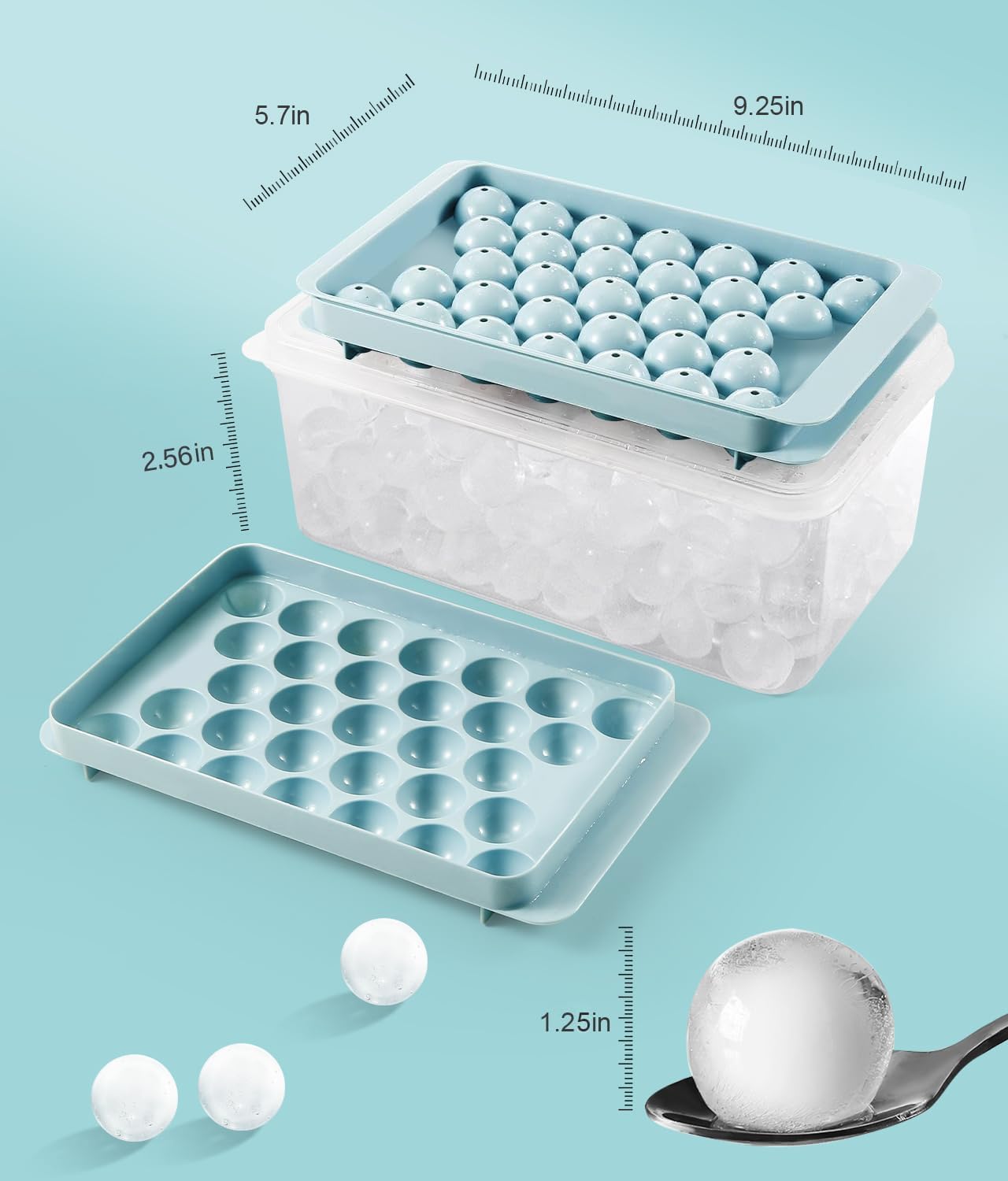Ice Cube Tray with Lid and Bin