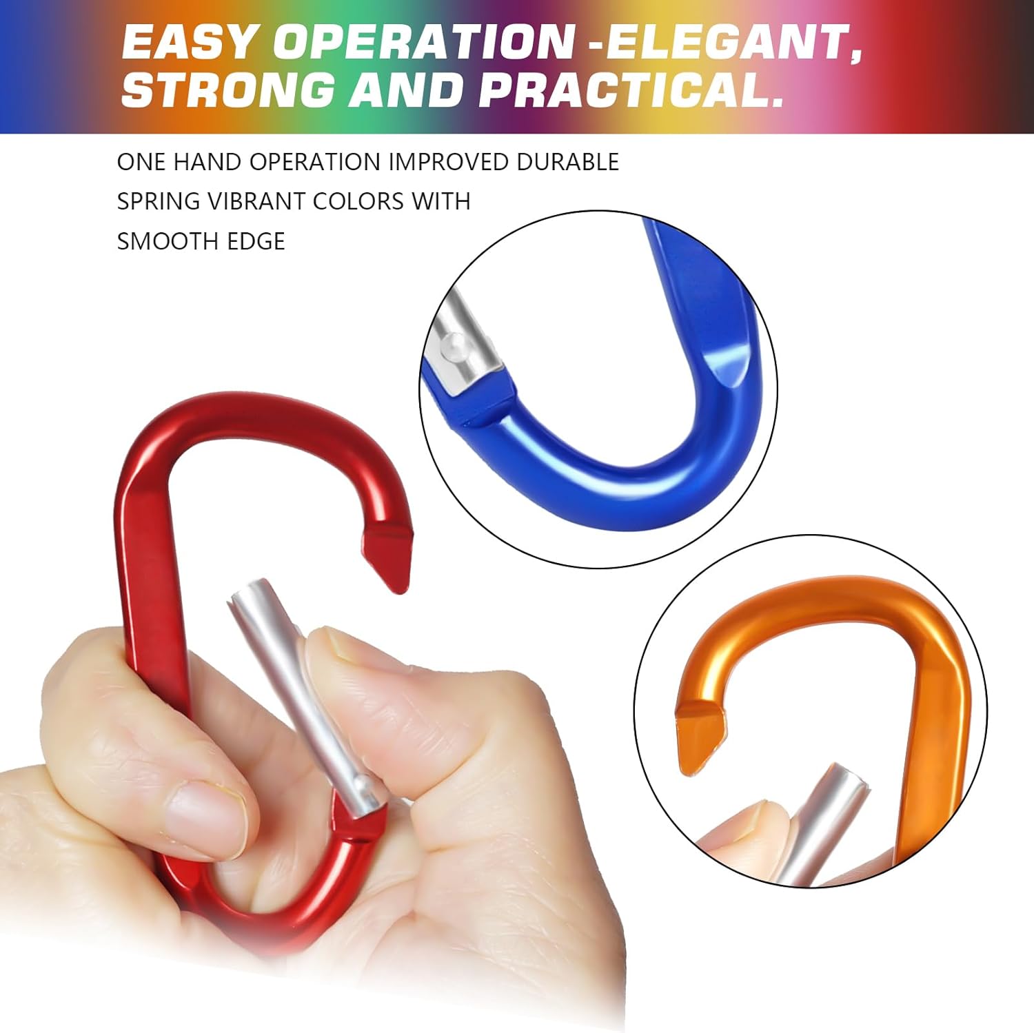 12PCS Carabiner Keychain Clip - Image 3